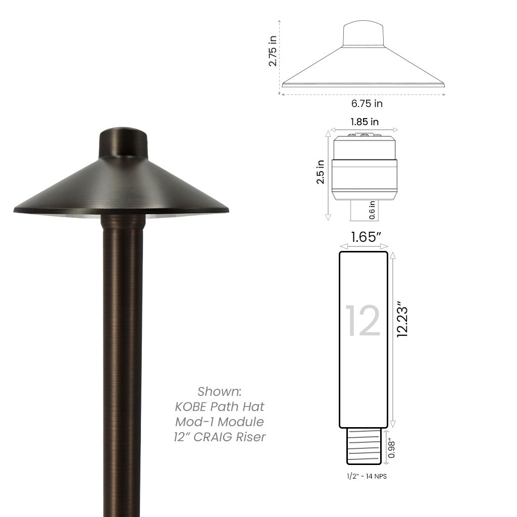 Path Light Kit with CRAIG (1.65") Riser • 2700/3000K - Path Light from 702 Lighting in Las Vegas