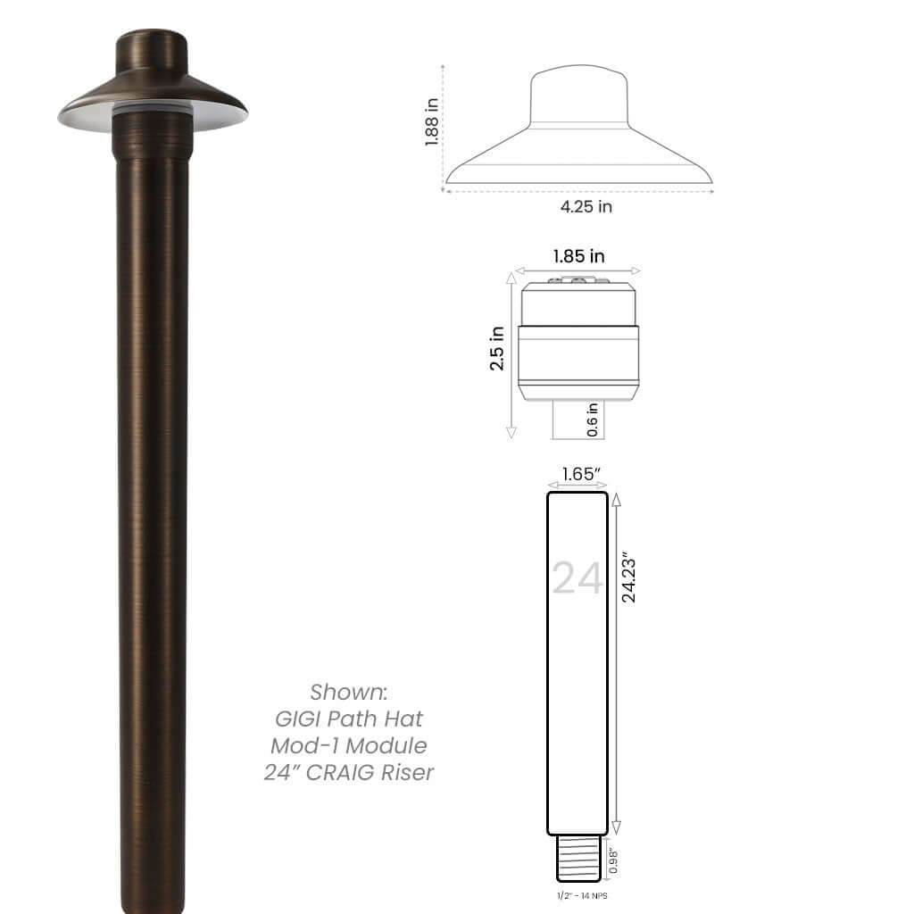 Path Light Kit with CRAIG (1.65") Riser • 2700/3000K - Path Light from 702 Lighting in Las Vegas