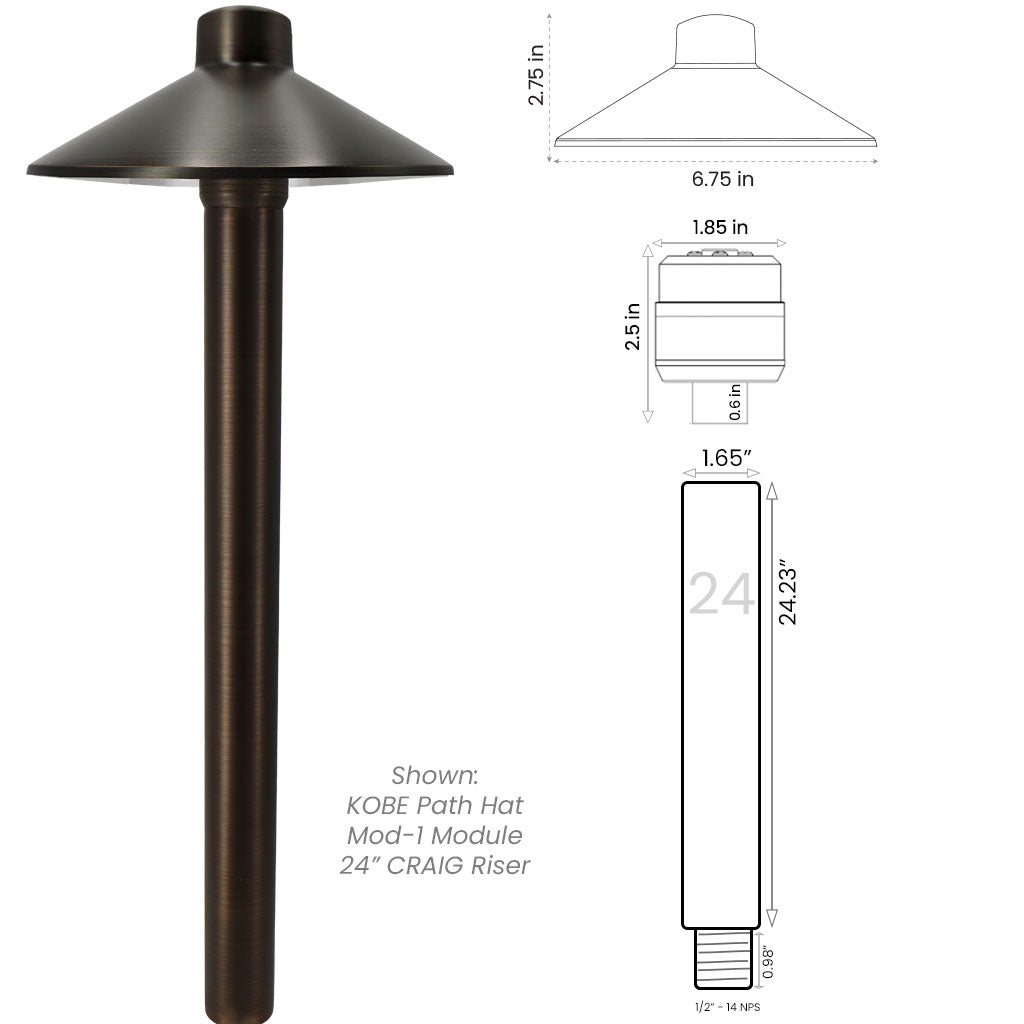 Path Light Kit with CRAIG (1.65") Riser • 2700/3000K - Path Light from 702 Lighting in Las Vegas