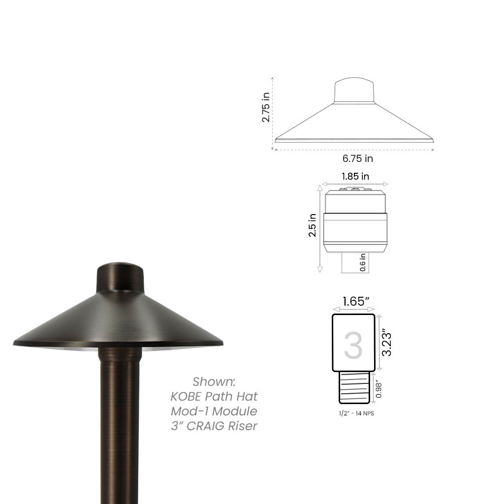 Path Light Kit with CRAIG (1.65") Riser • 2700/3000K - Path Light from 702 Lighting in Las Vegas