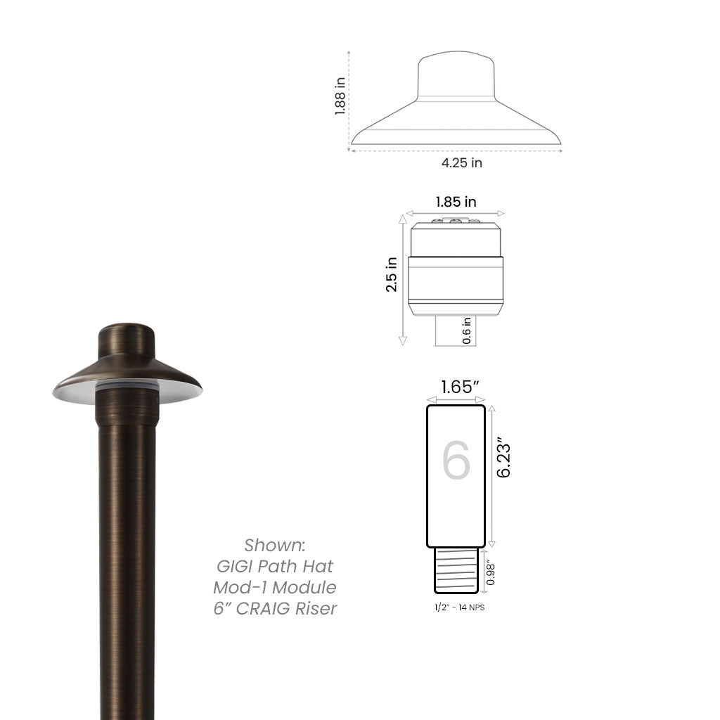 Path Light Kit with CRAIG (1.65") Riser • 2700/3000K - Path Light from 702 Lighting in Las Vegas