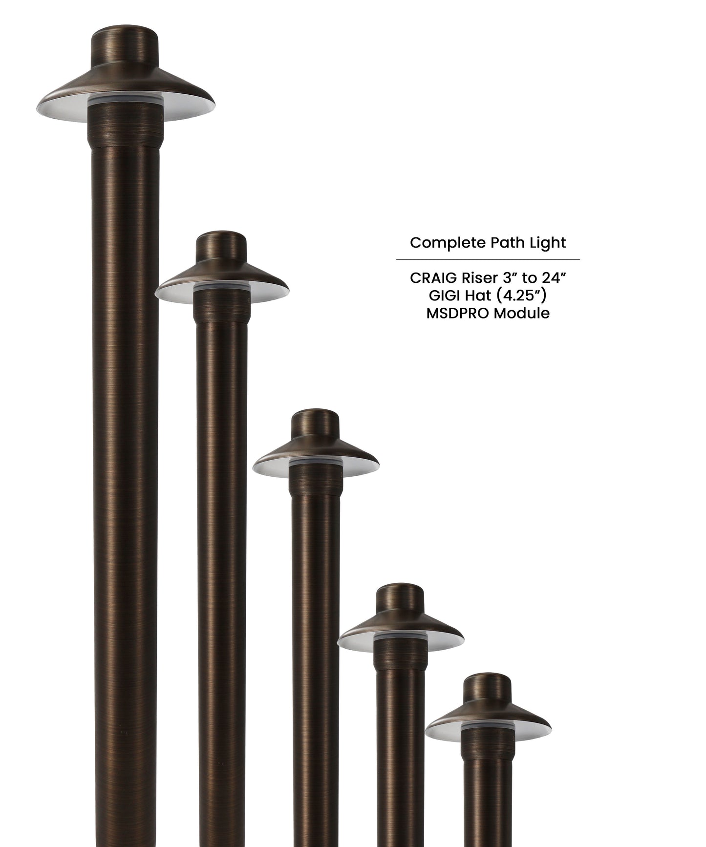 Path Light Kit with CRAIG (1.65") Riser • 2700/3000K - Path Light from 702 Lighting in Las Vegas