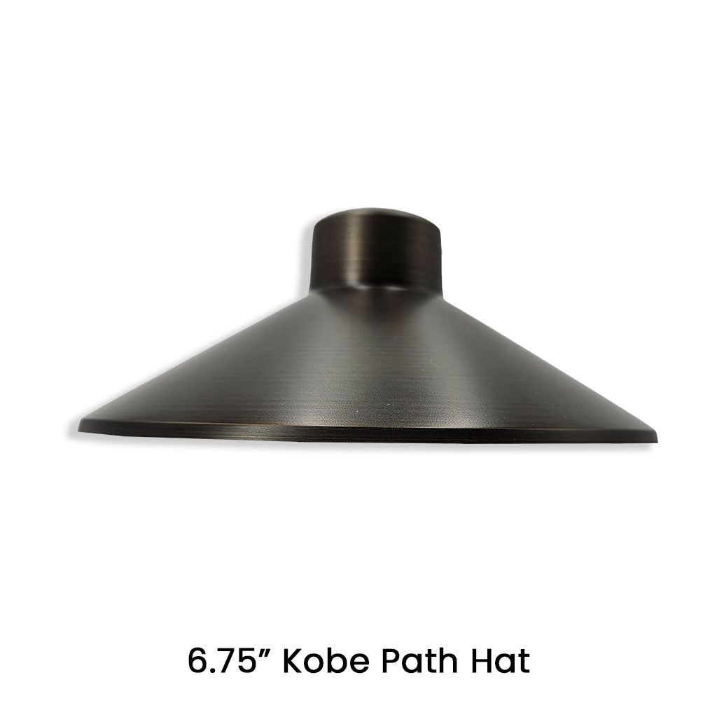 The Kobe 6.75" Path Hat • Brass - Path Hat from 702 Lighting in Las Vegas