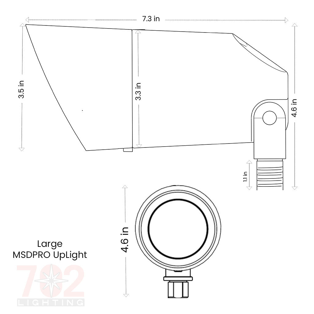 Large MSDPRO / CCT Adjustable Brass Accent • 23W, 2700/3000K • 20° Beam - MSDPRO Uplight from 702 Lighting in Las Vegas