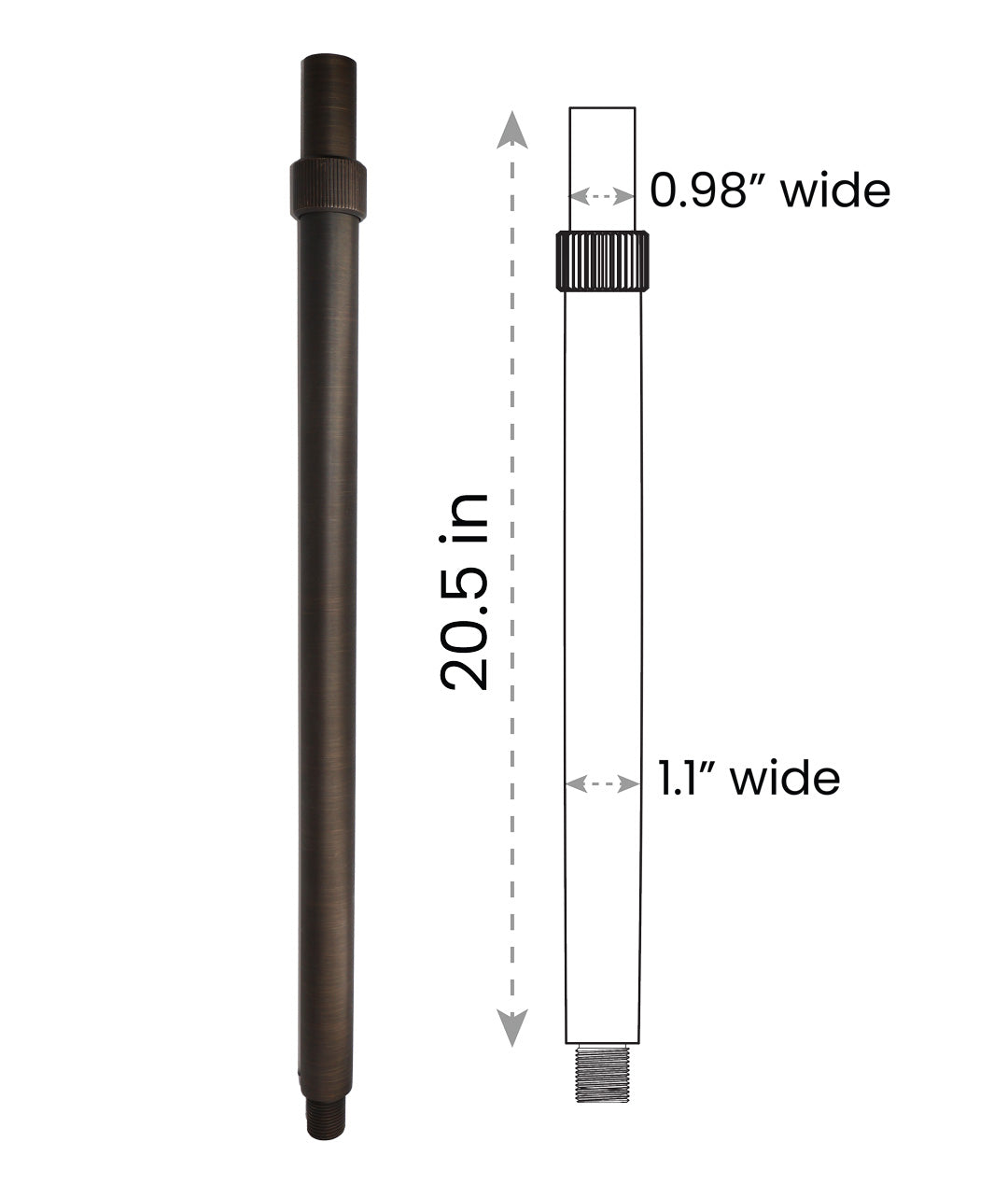 BONO Adjustable Brass Riser 20" to 37"