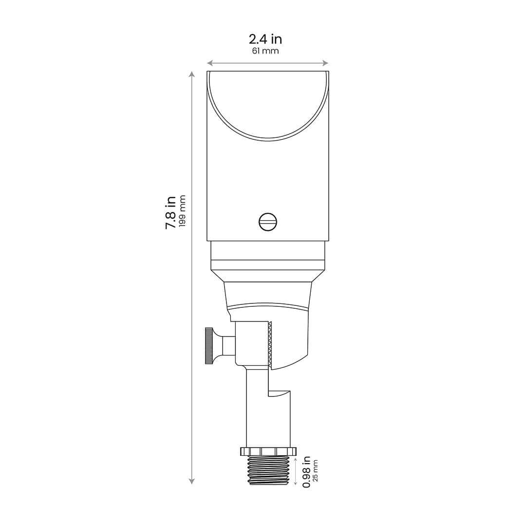QUEEN Brass Accent Light, Adjustable Shroud • MR16 Drop-in technical specifications and dimensions.