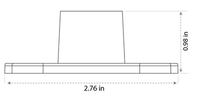 702 Lighting Mini Mounting Bracket side dimensions for Landscape Lighting. Antique Brass, 1/2" npt threads.  Line drawing