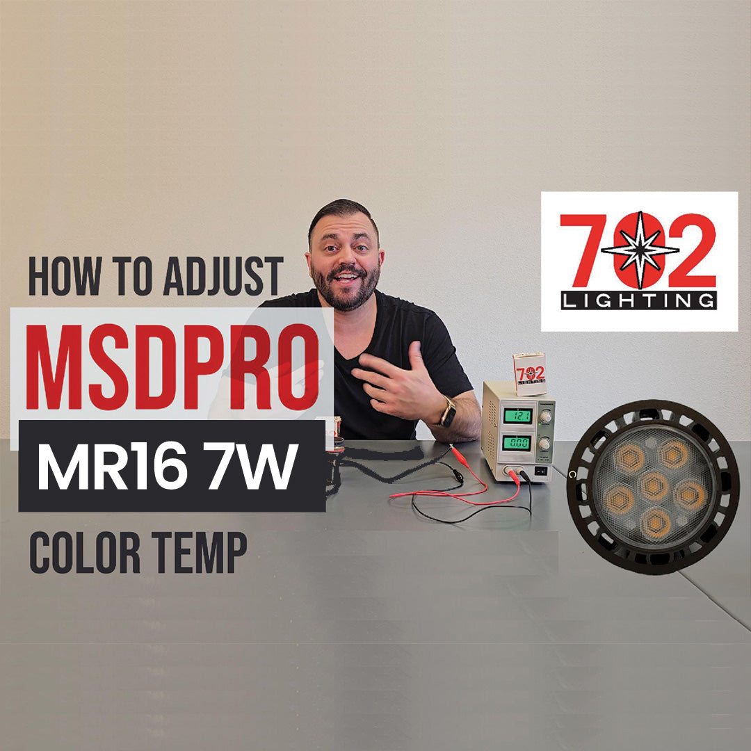 video cover image for how to adjust your msdpro MR16 7W lamp. Adjust your color temperature with the tap of magnet.