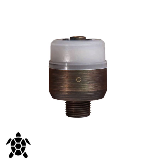 turtle and wildlife safe path light module in antique brass with white frosted led cap, 1/2 inch npt threads and female top threads